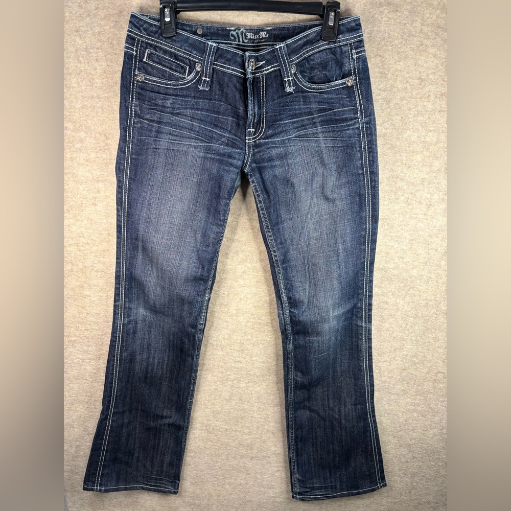 Miss Me Jeans Womens Denim Boot Cut Embellished Sequins Pockets Bling‎ Sz 29 - Picture 2 of 7